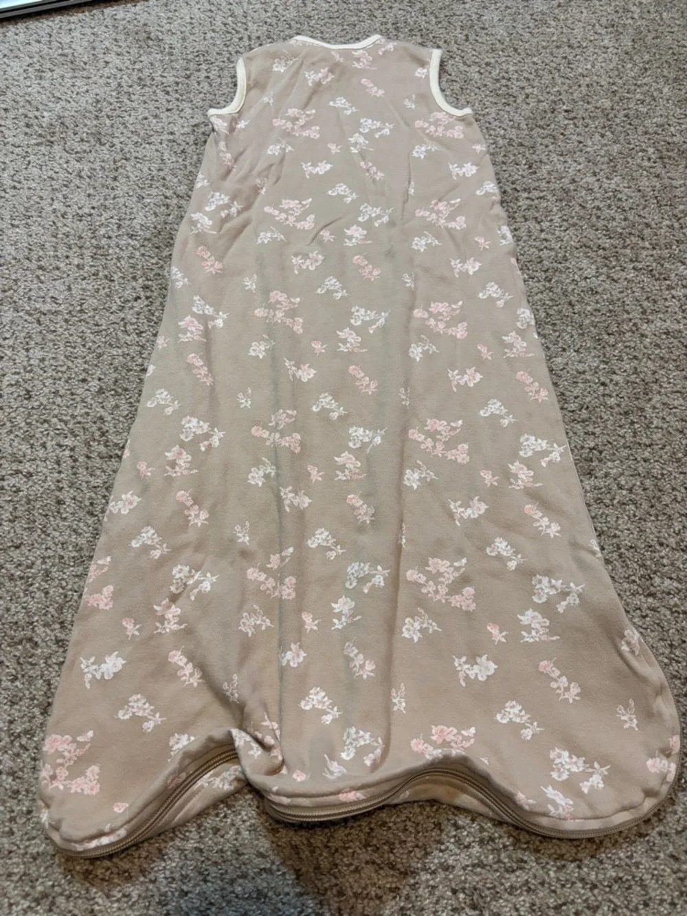 Burt’s Bees Baby Organic Cotton Tan Floral Sleep Sack Size 6-12 Months